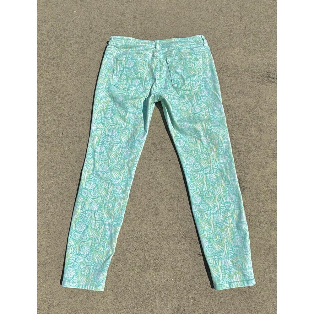 Women’s Vineyard Vines Size 10 Green Blue Sun Faded Skinny Shell Pants - Picture 2 of 4